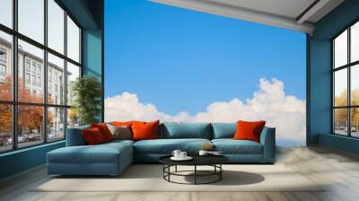 Blue sky background with tiny clouds.Cloudy blue sky abstract background. Wall mural