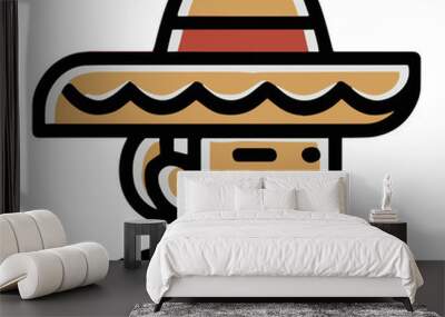 Mexican Cinco De Mayo icon Wall mural