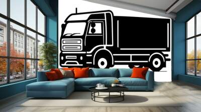 Truck vector icon retro transport delivery vehicle  Wall mural