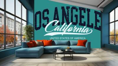 grunge typography college varsity, Vintage college style typography California, Los Angeles City slogan print - Retro varsity text for tee - t shirt - Vector.eps8 Wall mural