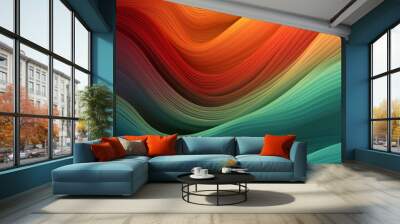 horizontal colorful abstract wave background with peru.Generative AI. Wall mural