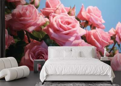 illustration beautiful pink roses regency high detail.Generative AI Wall mural