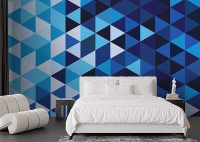 Abstract geometry  triangle blue pattern background.vector illustration. Wall mural