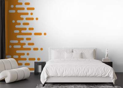 Abstract pattern yellow orange Rounded Lines Halftone Transition. on white background , horizontal rounded stripes. Wall mural