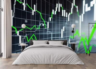 stock graph 3d Wall mural