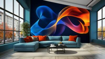 Abstract colorful shape, dark background design Wall mural