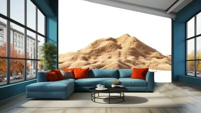 Desert sand pile, dune isolated on white background Wall mural