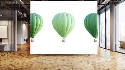 Set of floated green Hot-air balloon isolate on white background  Wall mural