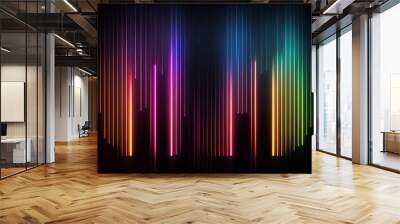 Prismatic Chromatic Holographic Aesthetic Neon Lights lines blur texture background Generative AI Wall mural