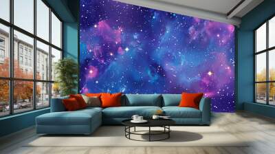 Space theme pattern with constellations can be used for fabrics, yoga mats, or phone cases. Wall mural