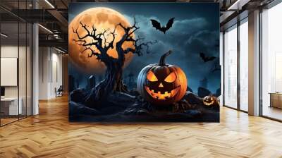 halloween background with pumpkin Wall mural