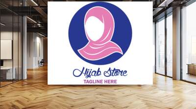 hijab logo with text space for your slogan / tag line, vector illustration Wall mural