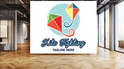 kite fighting logo with text space for your slogan / tag line, vector illustration Wall mural