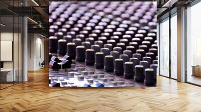 Close-up of sound mixer in a studio mixing sound. Wall mural