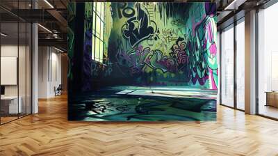 Graffiti art background Wall mural