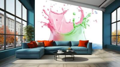 Colorful Water Splash with Neon Hues Wall mural