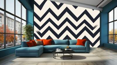 Modern chevron pattern in black and white, perfect for contemporary design projects and stylish backgrounds. Wall mural