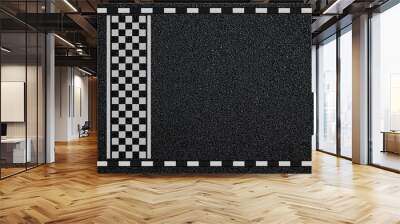 Finish , start line. asphalt road racing texture background. top view Wall mural