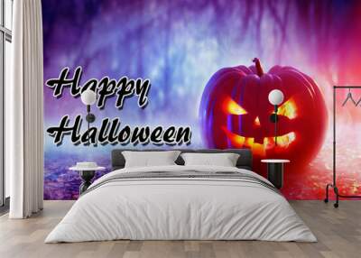 halloween background with pumpkins Wall mural