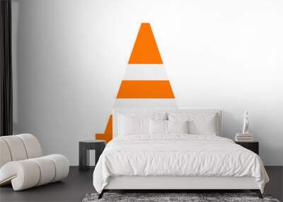 Construction traffic cone icon, warning sign design. Vector illustration. Wall mural