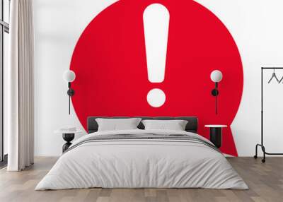 Red banner with exclamation mark Wall mural