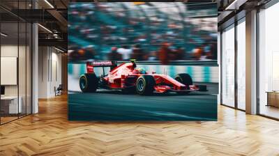 A formula one racing in circuit. beautiful Generative AI AIG32 Wall mural