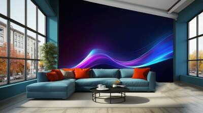 Abstract flowing neon color wave lights background. Generative AI AIG21. Wall mural