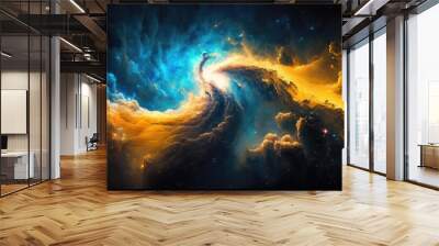 background of an infinite space with stars, galaxies, nebular. superlative generative AI image. Wall mural