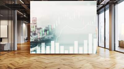 Businessman analyst working with digital finance business data graph showing technology of investment strategy for perceptive financial business decision. Digital economic analysis technology concept. Wall mural