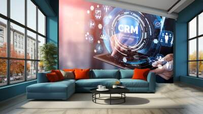 CRM Customer Relationship Management for business sales marketing system concept Wall mural