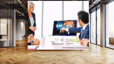 ERP enterprise resource planning software for modish business to plan the marketing strategy Wall mural