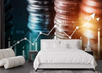 finance and money technology background concept of business prosperity and asset management . creati Wall mural