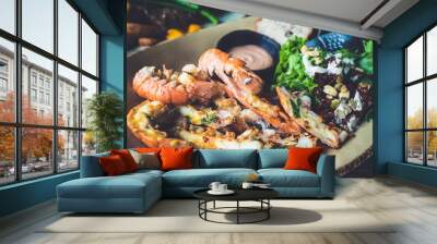 Langoustines - Icelandic cuisine made of lobster. Iceland national food. Wall mural