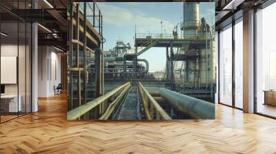 Oil and gas production and transportation. The photo shows a gas processing plant. AIG535 Wall mural