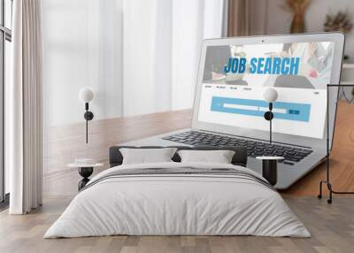 Online job search on modish website for worker to search for job opportunities on the recruitment internet network Wall mural