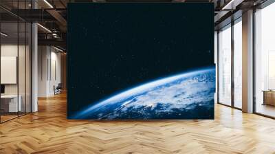 Planet earth globe view from space showing realistic earth surface and world map as in outer space point of view . Elements of this image furnished by NASA planet earth from space photos. Wall mural