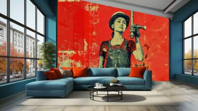 She is a symbol of strength and resilience, and she is a reminder that women can do anything. Wall mural