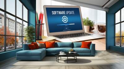 Software update on computer for modish version of device software upgrade Wall mural