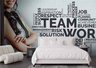 Teamwork and Business Human Resources - Group of business people working together as successful team building strength and unity for organization. Partnership, agreement and teamwork concept. uds Wall mural