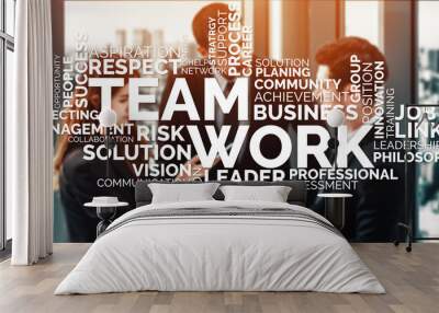 Teamwork and Business Human Resources - Group of business people working together as successful team building strength and unity for organization. Partnership, agreement and teamwork concept. uds Wall mural