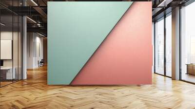 The abstract background of metal texture with empty space in blush pink, powder blue, and mint green colors in pastel style. 3D illustration of exuberant. generative AI Wall mural