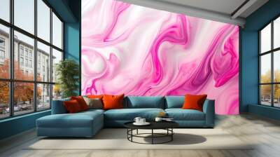 The abstract picture of the two colours between pink and white colour that has been mixing with each other in the form of the ink or liquid to become beautifully view of this abstract picture. AIGX01. Wall mural