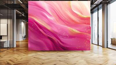 The abstract picture of the two colours of pink and gold colours that has been created form of the waving shiny smooth satin fabric that curved and bend around this beauty abstract picture. AIGX01. Wall mural