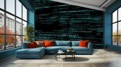 Visionary programming and coding of future software . 3D rendering computer graphic . Wall mural