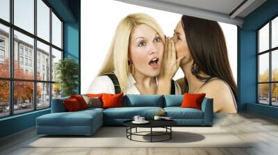 two women whispering secrets Wall mural