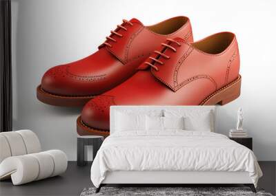 Illustration of red shoes for business on white background Wall mural