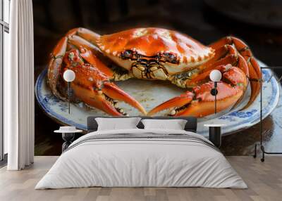 View of cooking Maryland crab on a plate Wall mural