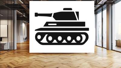 Black silhouette military weapon tank icon design Wall mural