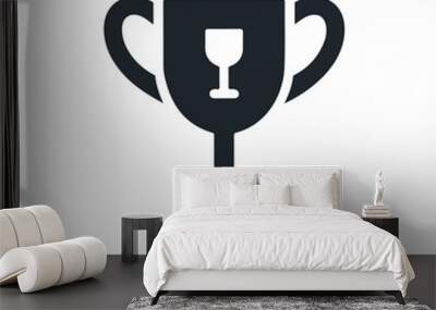 Champion Leadership Award's first trophy vector icon design isolated on white Wall mural