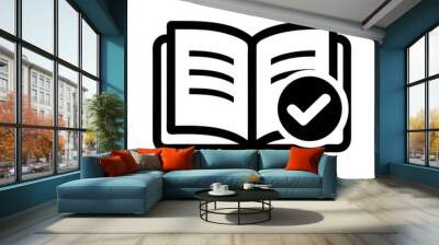 Checkmark silhouette black book icon design Wall mural